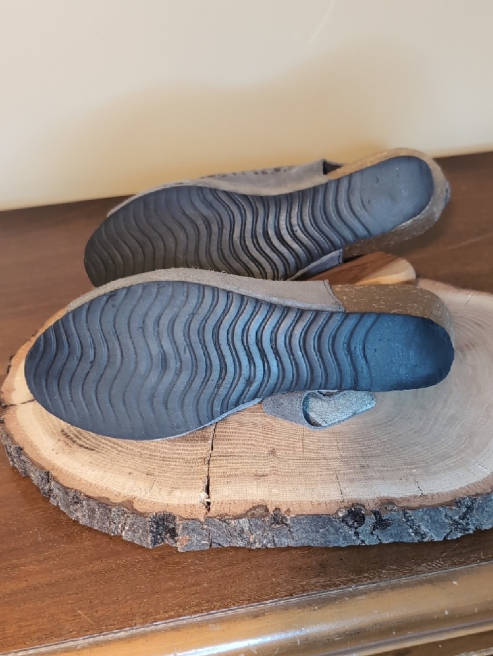 Wedge Slingback Sandals in Gray Slate Blue - Picture 7 of 12